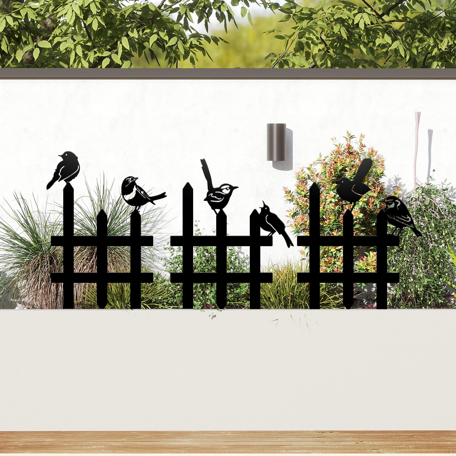3 Pcs Small Garden Fence with 6 Pieces Birds Decoration, Rustic Garden Decor, Insert Lawn Picket Fence Garden Borders Decorative for Landscape Path Flowerbeds Plant Yard, Outdoor Sculptures Art - Image 6