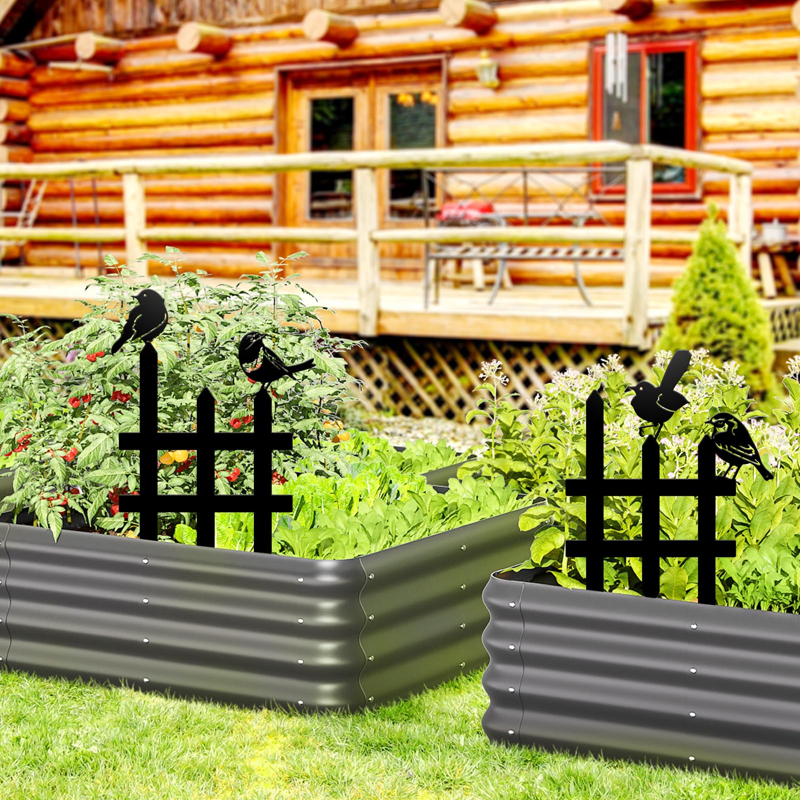 3 Pcs Small Garden Fence with 6 Pieces Birds Decoration, Rustic Garden Decor, Insert Lawn Picket Fence Garden Borders Decorative for Landscape Path Flowerbeds Plant Yard, Outdoor Sculptures Art - Image 7