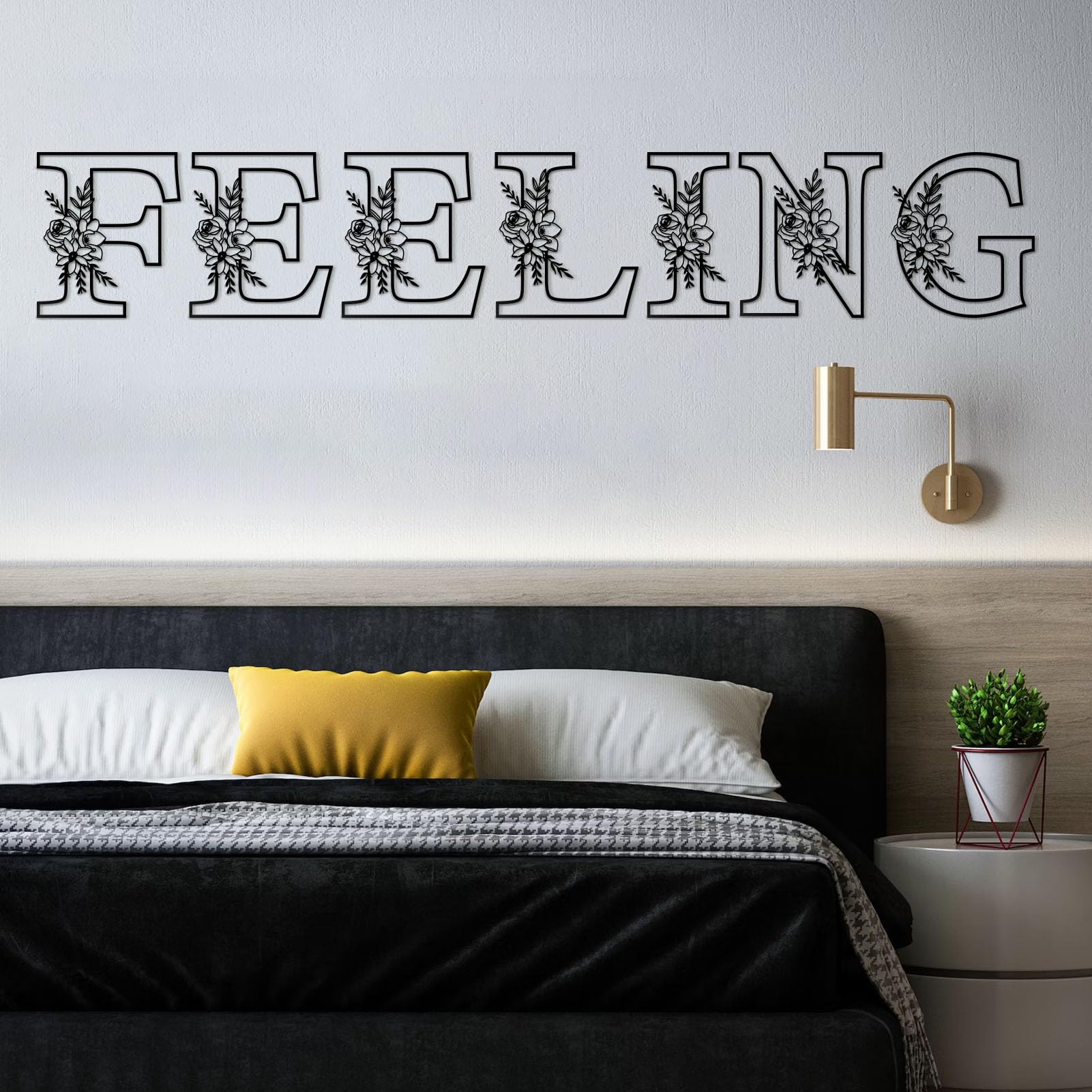 ESTART 12" Black Metal Letter Wall Decor, Visual 3D Letter Sign Wall Decor Large Alphabet Decorative Farmhouse Hanging for Living Room Bedroom Office Party (C) - Image 7