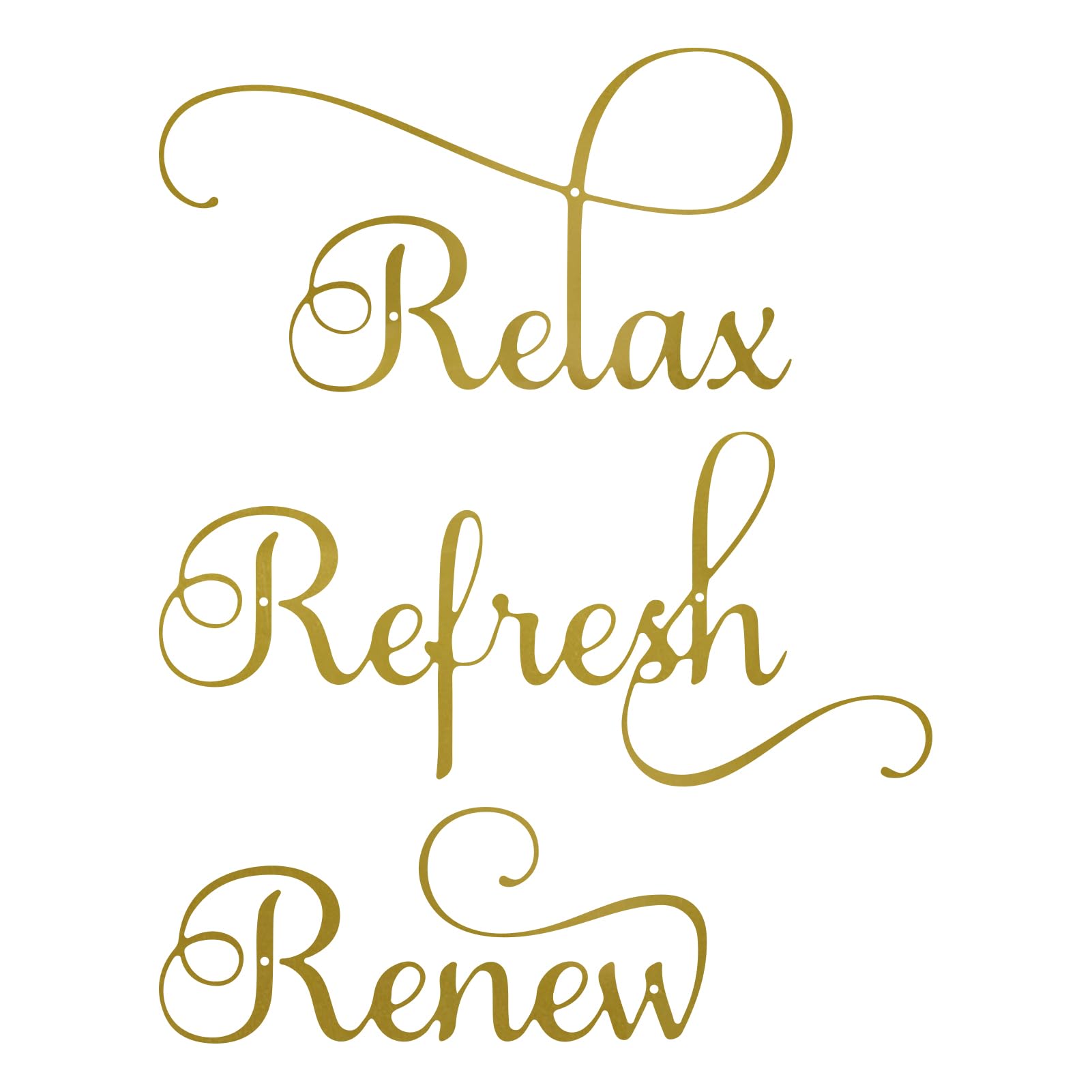 ESTART 3 Pieces Relax Refresh Renew Bathroom Signs Decor Farmhouse Bathroom Wall Art Sign Gold Metal Relax Renew Refresh Wall Decor for Home Living Room Any Room Bathroom Decoration (Gold)
