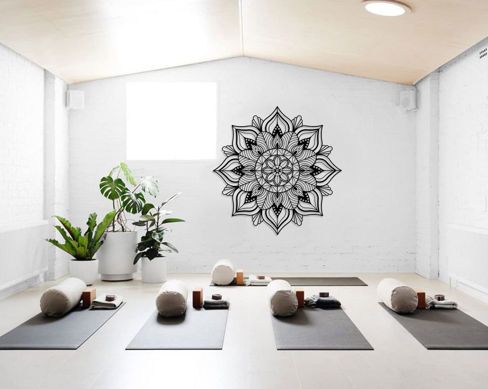 ESTART Large Metal Mandala Wall Art, Unique Lotus Flower Wall Decor Artwork, Suitable for Office and Home Indoor and Outdoor Decoration (Black) - Image 6