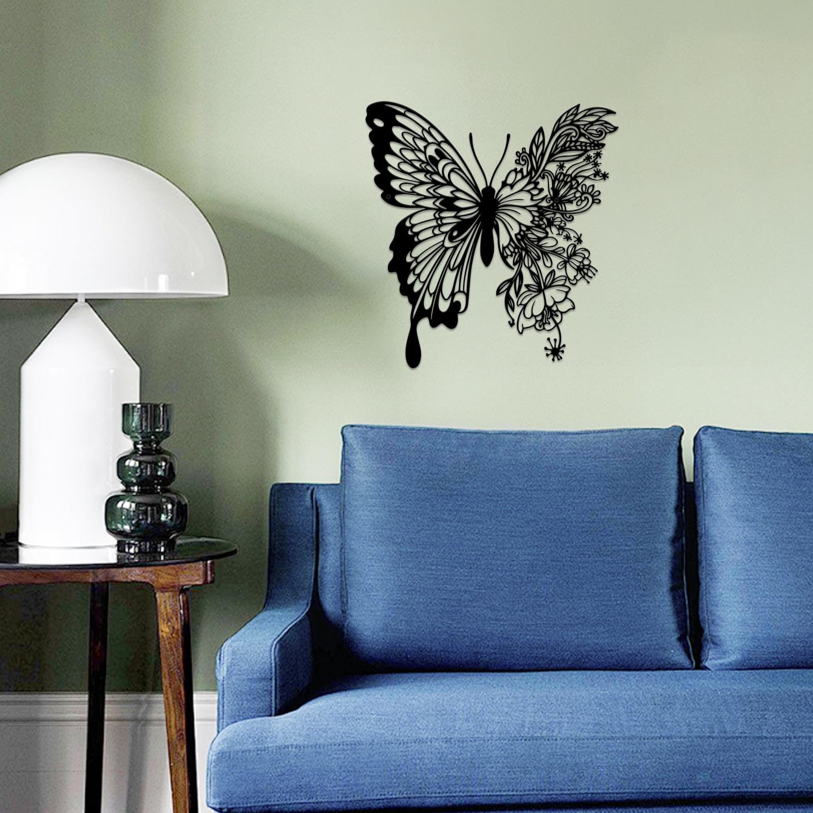 ESTART Metal Butterfly Decoration Wall Art Boho Home Decor Metal Hanging Wall Decor Flower Wall Art for Bedroom Living Room Bathroom Wall Indoor Outdoor Farmhouse - Image 6
