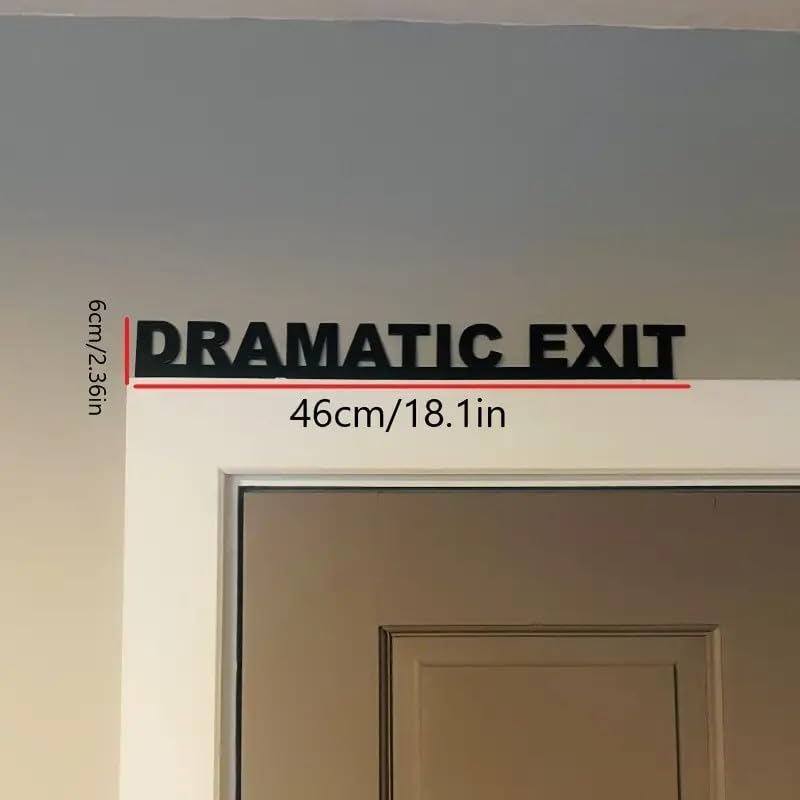 ESTART Metal Dramatic Exit Door Topper Sign Wall Decor 18.1 x 2.36 In Door Frame Corner Signs Decor for Home Porch Bedroom Concert Party Gift Thanksgiving Theatrical Theme Decor (Black) - Image 3